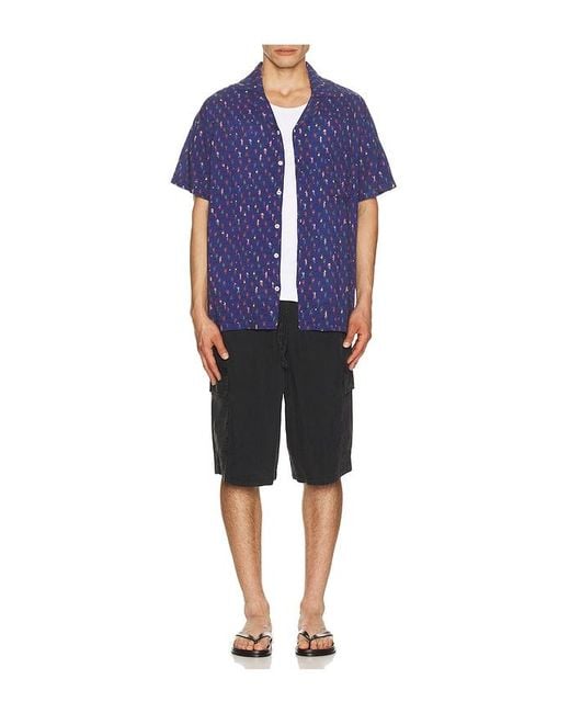 ARRELS Barcelona Altinha X Malika Favre Camp Collar Shirt In Eco Blue for men