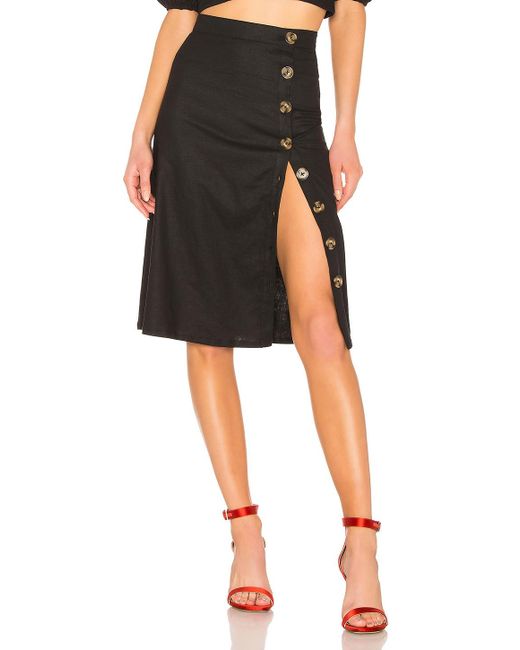 LPA Black Button Up Midi Skirt