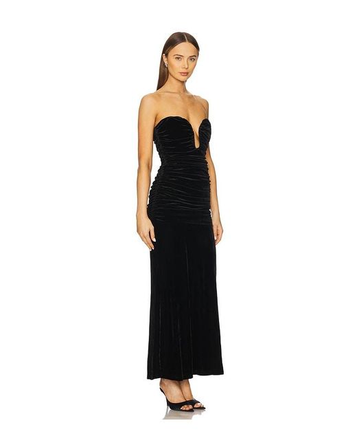 Bardot Black Elvira Velvet Maxi Dress