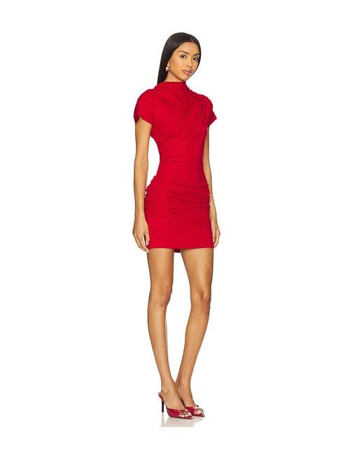 Line & Dot Red X Revolve Archer Draped Mini Dress