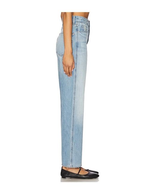 GRLFRND Blue Graham High Rise Straight Short Inseam