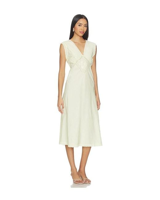 Free People White X Revolve Me + You Midi Slip Dress