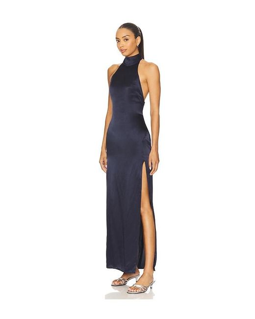 SNDY'S Blue X Revolve Halter Maxi Dress