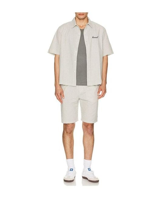 BOUND Gray Gingham Cropped Shirt for men