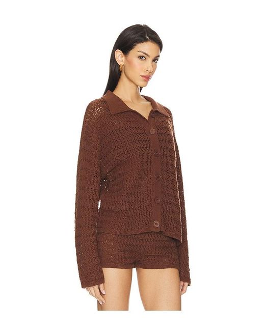 Tularosa Brown Fabiana Button Down Sweater