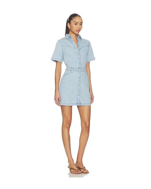Levi's Blue Short Sleeve Logan Western Dress