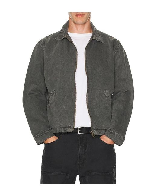 Asher Black Zed Zip Cotton Twill Jacket for men