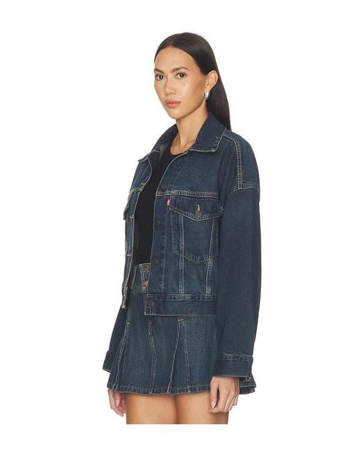 Levi's Blue Loose Crop Trucker Jacket
