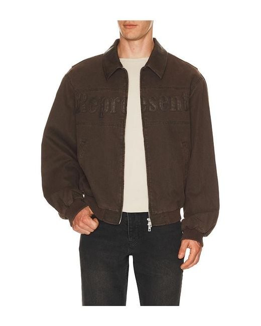 Represent Black Roscoe Bomber Jacket for men