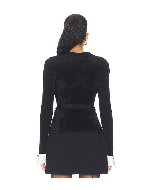 Self-Portrait Black Chenille Knit Top
