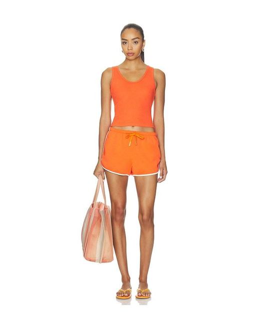 PERFECTWHITETEE Orange Blondie Structured Rib Bra Friendly Tank