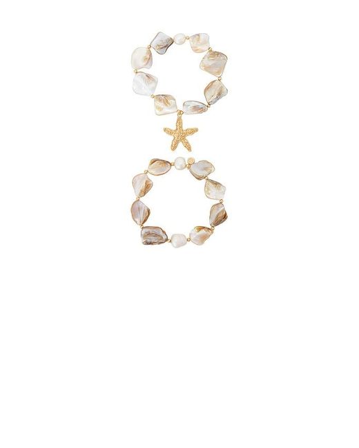 Ettika White True Shell Bracelet Set