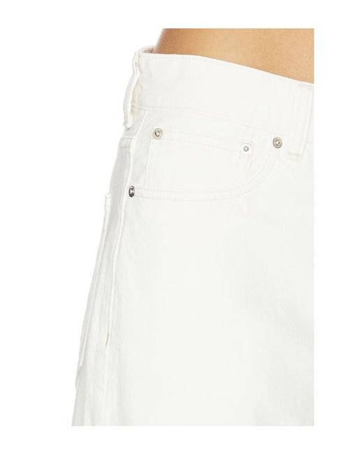 Madewell White Darted Barrel Jeans