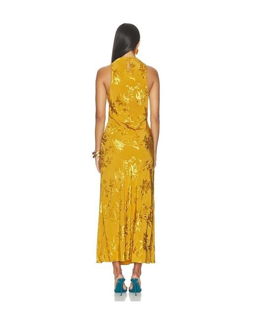 Hemant & Nandita Yellow Cowl Midi Dress