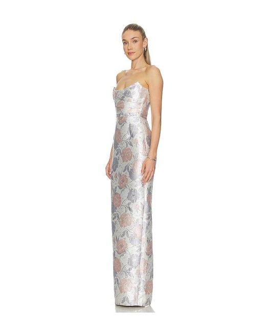 SAU LEE White Jackson Brocade Gown
