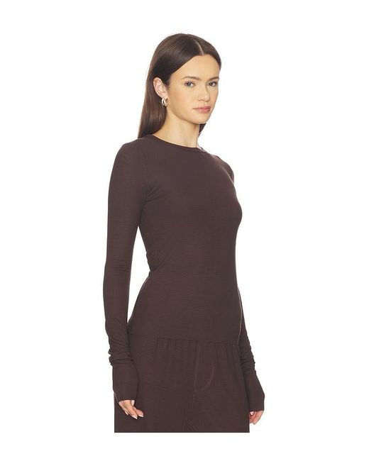 ÉTERNE Brown Long Sleeve Fitted Top