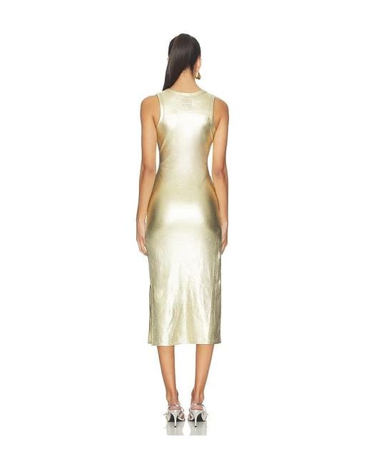 Never Fully Dressed Natural Metallic Ribbed Dress