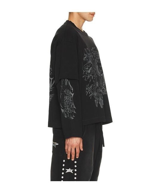 JUNGLES Black Loud Noises Long Sleeve Tee for men