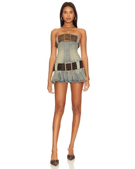 Jaded London Chelsea Denim Kilt Dress in Blue Lyst