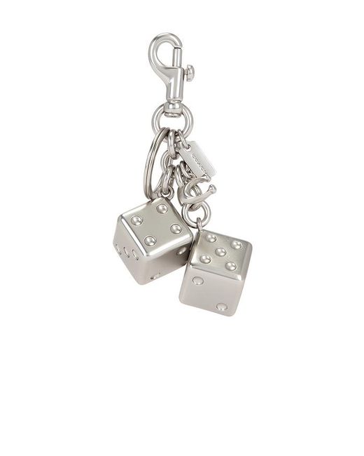 COACH White Dice Bag Charm