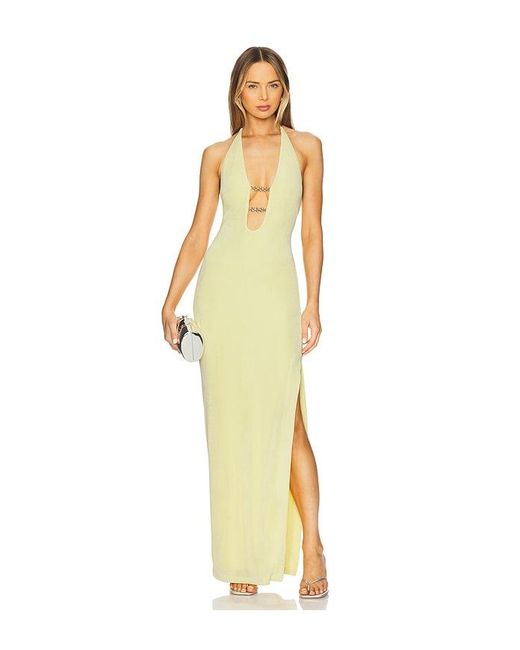 Misha Metallic Yesenia Slinky Maxi Dress