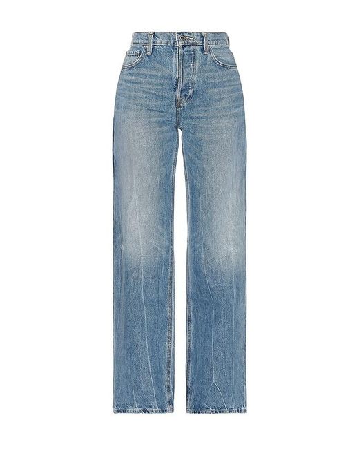 GRLFRND Blue Brooklyn High Rise Straight Jeans