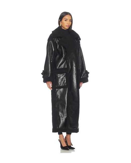 OTTOLINGER Black Shearling Oversized Split Coat
