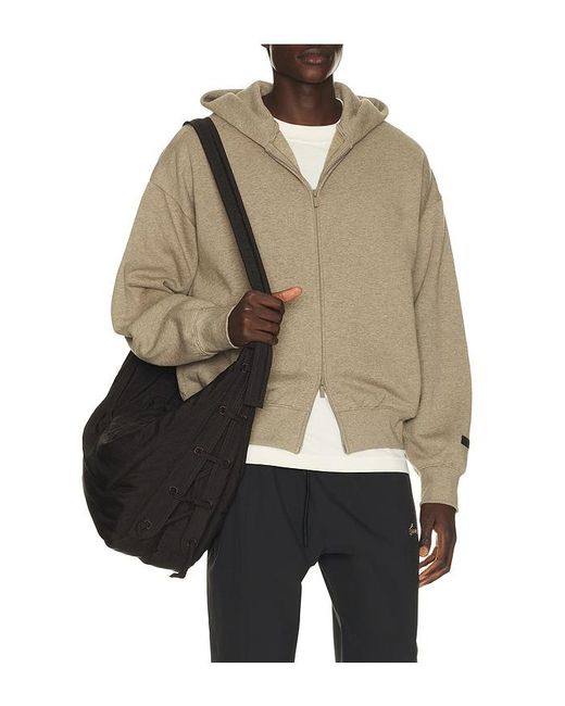 Fear Of God Natural Classic Fit Fleece Zip Up Hoodie for men