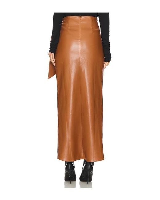 ALL THE WAYS Brown Kassidy Faux Leather Skirt