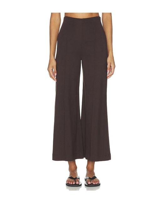 Ripley Rader Brown Ponte Knit Cropped Wide Leg Pant