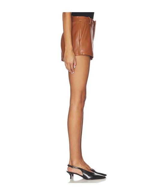 Lovers + Friends Brown Gemma Faux Leather Short