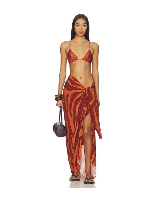 ViX Orange Printed Sarong