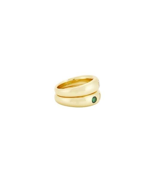 Mega White Emerald And Clear Cz Pinky Ring Set Of 2