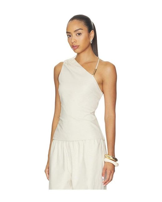 ALL THE WAYS Natural Simone Asymmetrical Top
