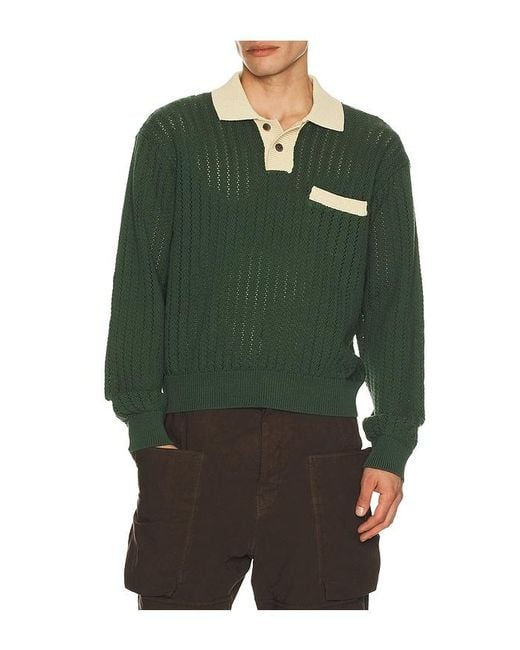 Obey Green Jasper Polo Sweater for men