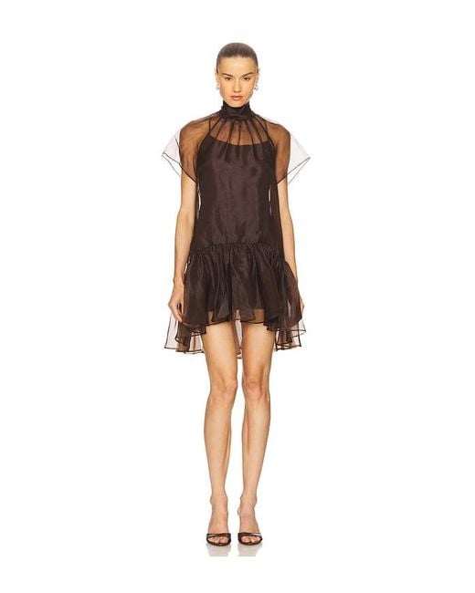 Jonathan Simkhai Brown Beaux Tiered Mini Dress