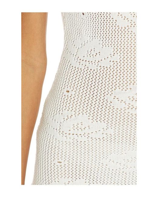 Frankie's Bikinis White Cameron Crochet Mini Dress