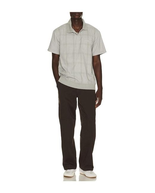 Brixton Gray Trolly Jacquard Weekend Short Sleeve Polo for men