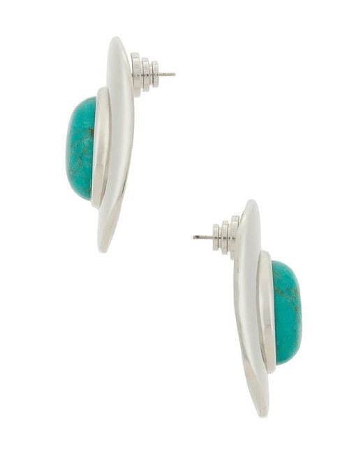Lovers + Friends Green Gemma Stud Earrings