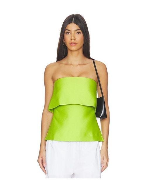 ALIGNE Green Felix Satin Strapless Top
