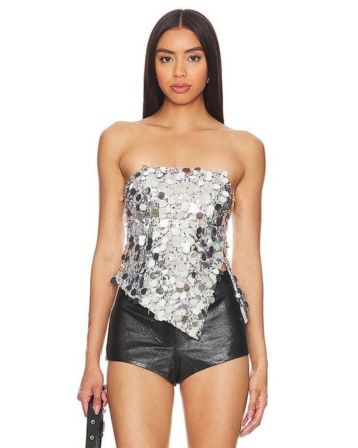 superdown Black Cordilla Strapless Top