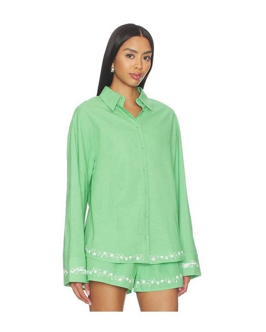 Line & Dot Green Tippi Embroidered Shirt