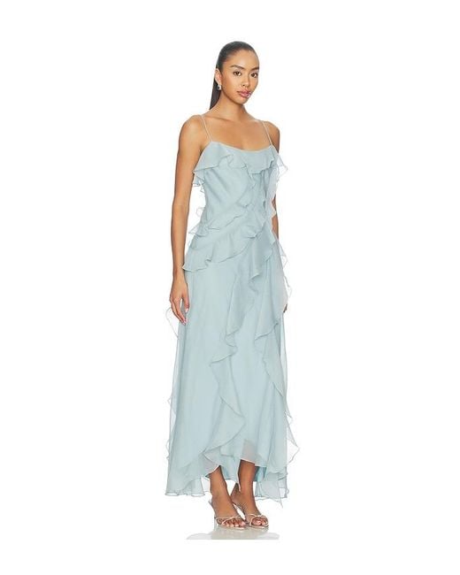 AMUR Blue Ruthie Cascade Maxi Dress