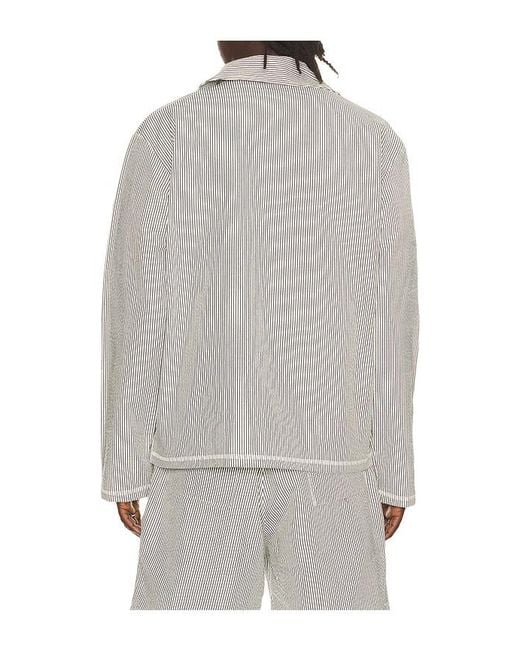 Bather White Pinstripe Tour Jacket for men
