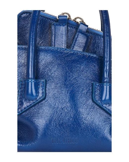 The Attico Blue La Passeggiata Mini Top Handle Bag