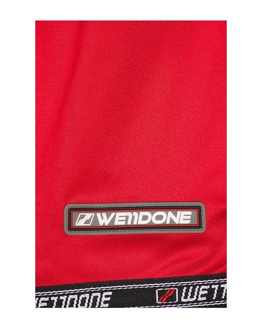 we11done Red Sporty Football Jersey Shorts for men