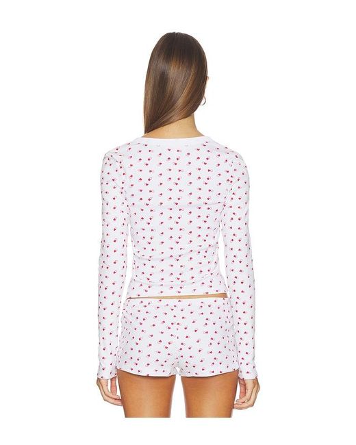 Frankie's Bikinis White Amora Cotton Long Sleeve Shirt