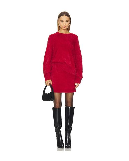 Helmut Lang Red Eyelash Mini Skirt