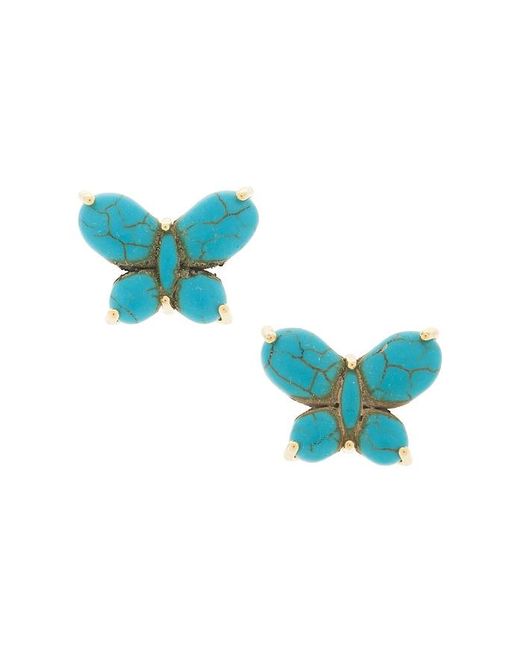 Lele Sadoughi Blue Butterfly Stud Earrings