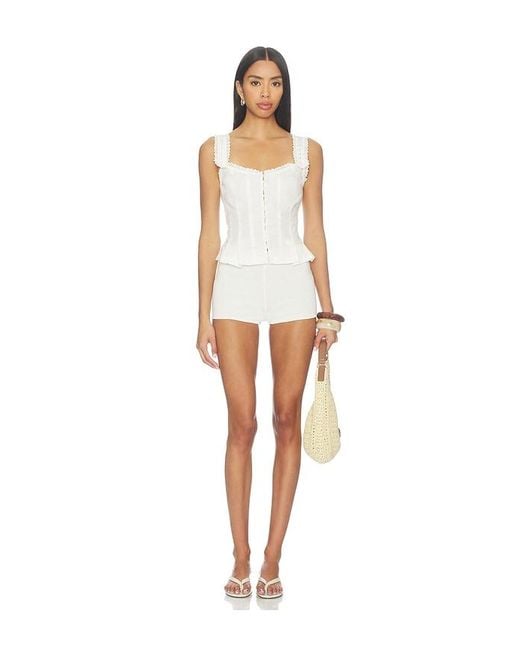 Free People White Bridgette Corset Top